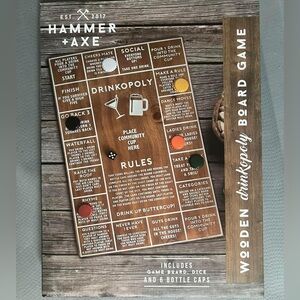 Drinkopoly Wooden Board Game - Brand New!